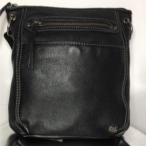 The Sak Black Soft Pebbled Leather Crossbody Bag. Silver Hardware. EUC.